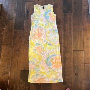 Tie dye tank midi dress